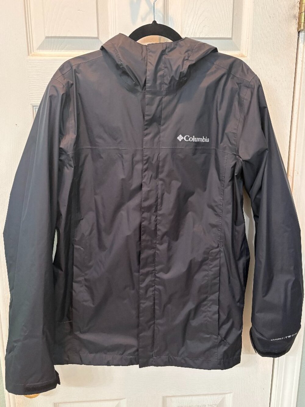 🛍️ Columbia Black Omni-Tech Waterproof Hooded Rain Jacket Small